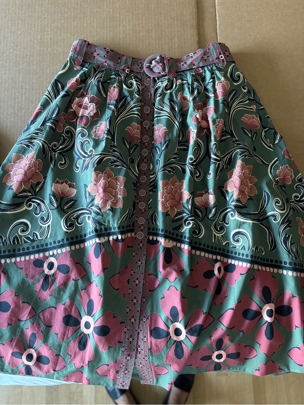 Farm Rio Arabesque Buttons Midi Skirt - Picture 6 of 6
